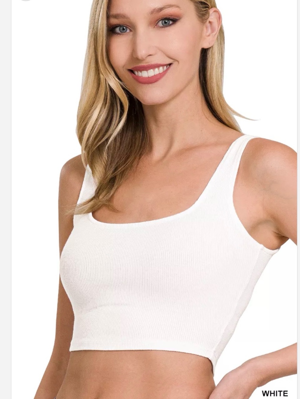 Zenana Ribbed Square Neck Brami